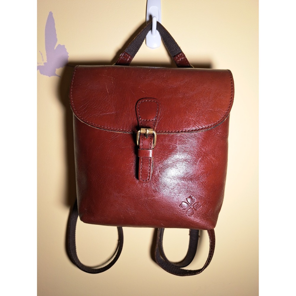 Particia Nash Vatoni Brown Leather Convertible Backpack Crossbody Bag Purse